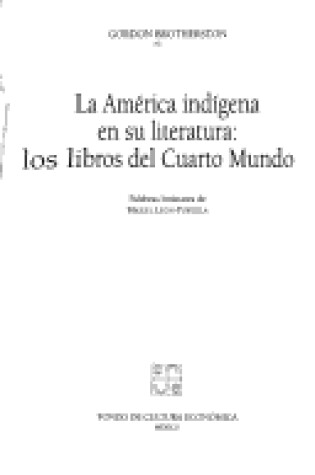 Cover of La America Indigena En Su Literatura