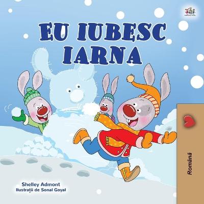 Book cover for I Love Winter (Romanian Children's Book)