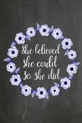 Cover of Chalkboard Journal - She Believed She Could So She Did (Blue-White)