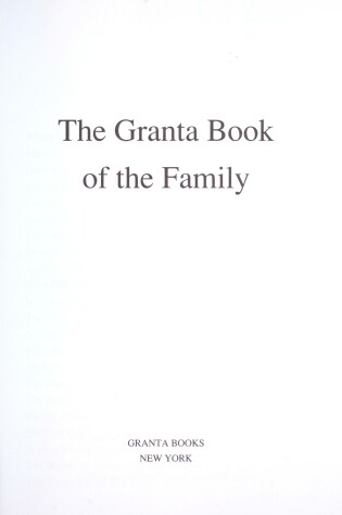 Cover of The Granta Book of the Family
