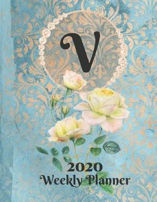 Book cover for Plan On It Large Print 2020 Weekly Calendar Planner 15 Months Notebook Includes Address Phone Number Pages - Monogram Letter V
