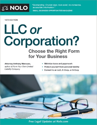 Book cover for LLC or Corporation?