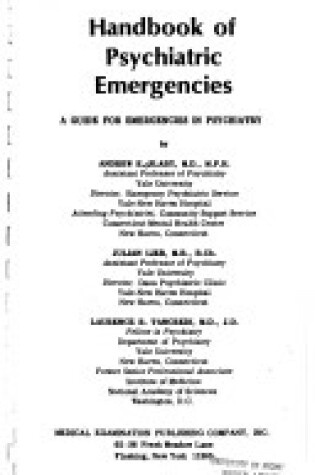 Cover of Handbook of Psychiatric Emergencies