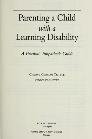 Cover of Parenting a Child with a Learning Disability