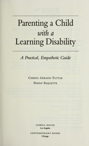 Book cover for Parenting a Child with a Learning Disability