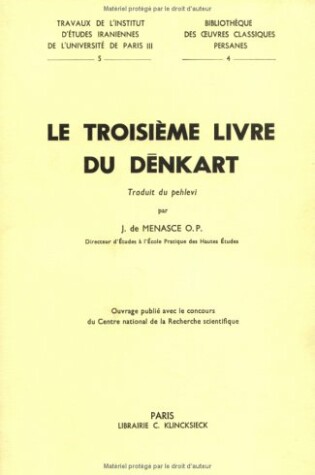 Cover of Le Troisieme Livre de Denkart