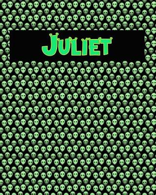 Book cover for 120 Page Handwriting Practice Book with Green Alien Cover Juliet