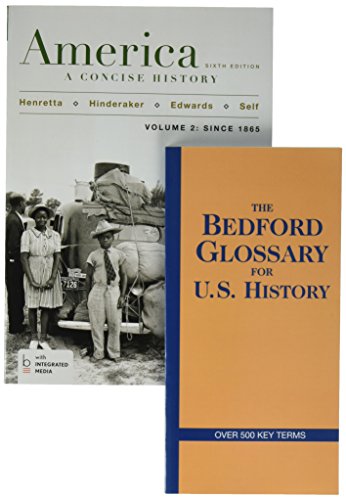 Book cover for America: A Concise History 6e V2 & Bedford Glossary of U.S. History