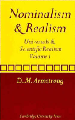 Book cover for Nominalism and Realism: Volume 1