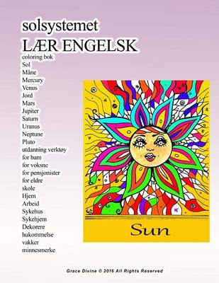 Book cover for solsystemet LAER ENGELSK coloring bok Sol Mane Mercury Venus Jord Mars Jupiter Saturn Uranus Neptune Pluto utdanning verktoy for barn for voksne for pensjonister for eldre