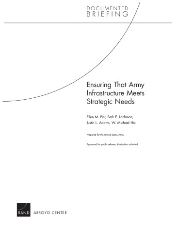 Book cover for Ensuring That Army Infrastructure Meets Strategic Needs