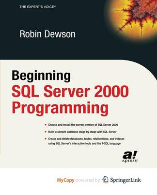 Cover of Beginning SQL Server 2000 Programming