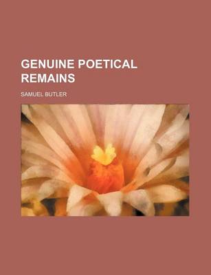 Book cover for Genuine Poetical Remains
