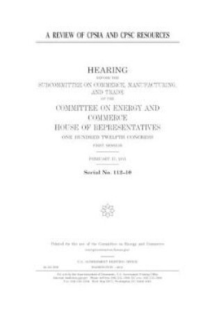Cover of A review of CPSIA and CPSC resources