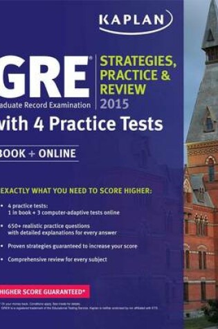 Cover of GRE 2015 Strategies, Practice, and Review with 4 Practice Tests