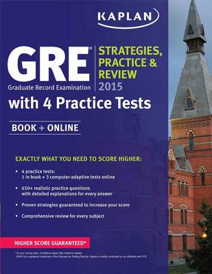 Book cover for GRE 2015 Strategies, Practice, and Review with 4 Practice Tests