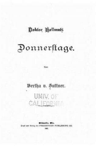 Cover of Doktor Hellmuts Donnerstage