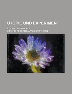 Book cover for Utopie Und Experiment; Studien Und Berichte