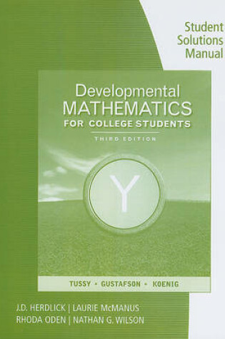 Cover of Student Solutions Manual for Developmental Mathematics for College Students