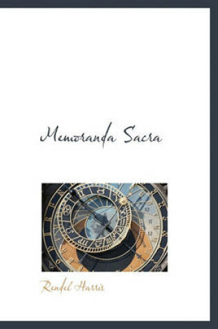 Cover of Memoranda Sacra