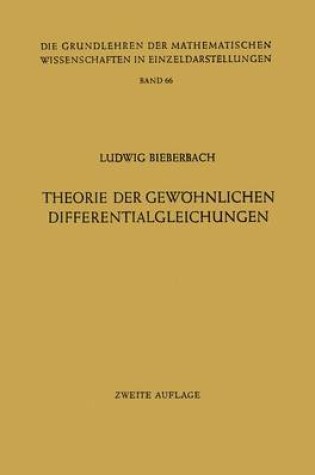 Cover of Theorie Der Gewohnlichen Differentialgleichungen