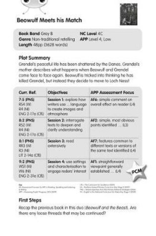 Cover of BC Grey B/3B Beowulf Meets His Match Guided Reading Card