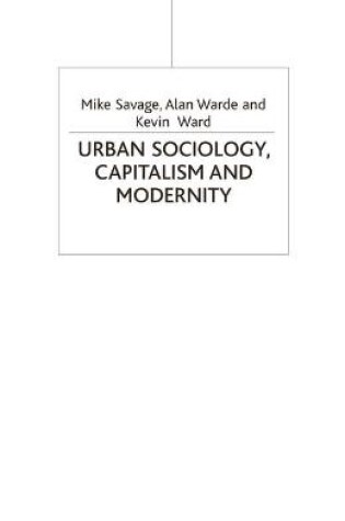 Cover of Urban Sociology, Capitalism and Modernity