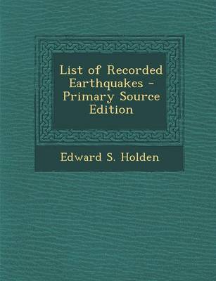 Book cover for List of Recorded Earthquakes