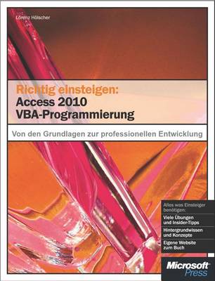 Cover of Richtig Einsteigen: Access 2010 VBA-Programmierung