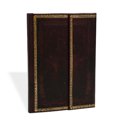 Book cover for Black Moroccan (Old Leather Collection) Midi Lined Hardcover Journal (Wrap Closure)