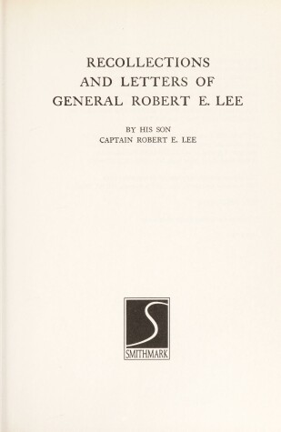 Book cover for Recollections and Letters of Robert E. Lee