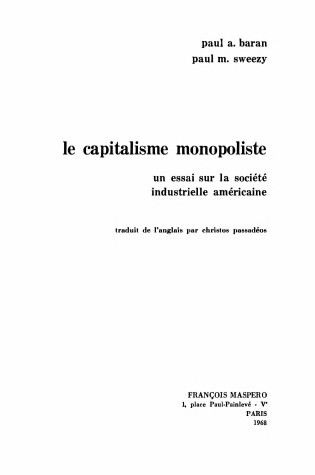 Cover of Monopoly Capital