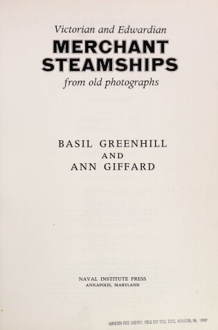 Cover of Victorian and Edwardian Merchant Steamships from Old Photographs