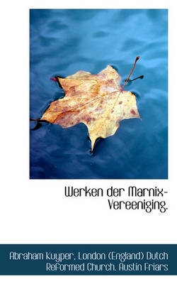 Book cover for Werken Der Marnix-Vereeniging.