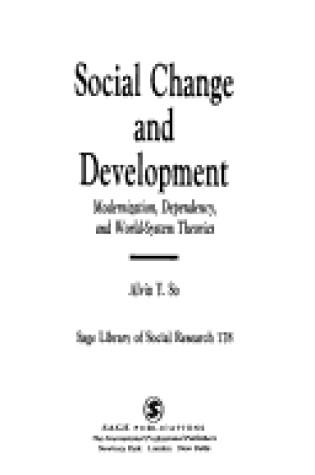 Cover of Social Change and Development