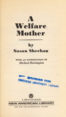 Cover of Sheehan Susan : Welfare Mother