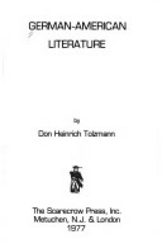 Cover of German American Literature