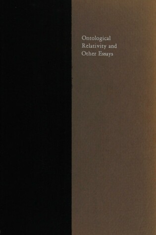 Cover of Ontological Relativity and Other Essays