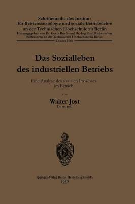 Cover of Das Sozialleben des industriellen Betriebs