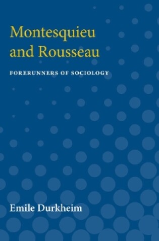 Cover of Montesquieu and Rousseau