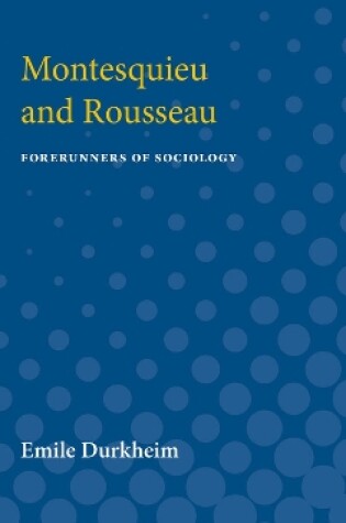 Cover of Montesquieu and Rousseau