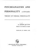 Book cover for Psychoanalysis and Personality