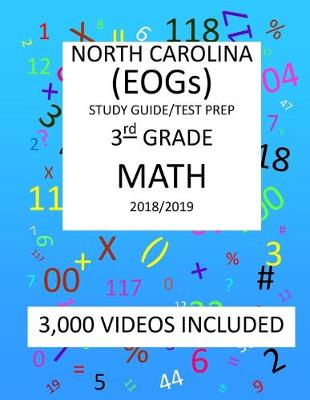 Book cover for 3rd Grade NORTH CAROLINA EOGs, 2019 MATH, Test Prep