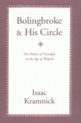 Cover of Bolingbroke and His Circle