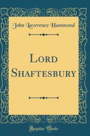 Cover of Lord Shaftesbury (Classic Reprint)