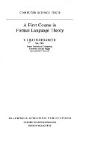 Cover of First Course in Formal Language Theory