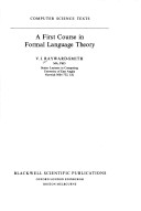 Cover of First Course in Formal Language Theory