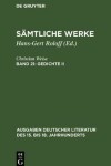 Book cover for Samtliche Werke, Band 21, Gedichte II