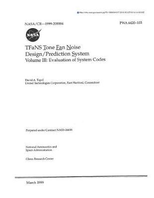 Book cover for Tfans Tone Fan Noise Design/Prediction System. Volume 3; Evaluation of System Codes