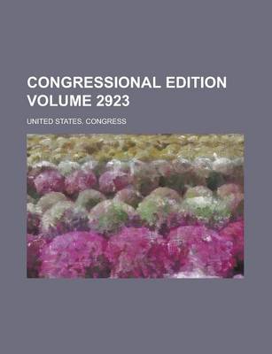 Book cover for Congressional Edition Volume 2923